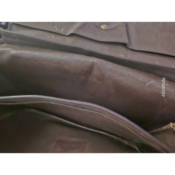 Christian Dior Two-Way Purse Brown Suede Trotter Print Leather - Picture 13 of 13